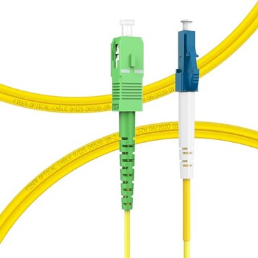 FLYPROFiber- SC/APC to SC/APC OS2 Single Mode Fiber Optic Cable, 30M/98ft