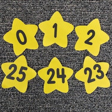 Really Good Stuff Carpet Mark-Its, Set of 26, Each 5" by 5", Numbers 0-25
