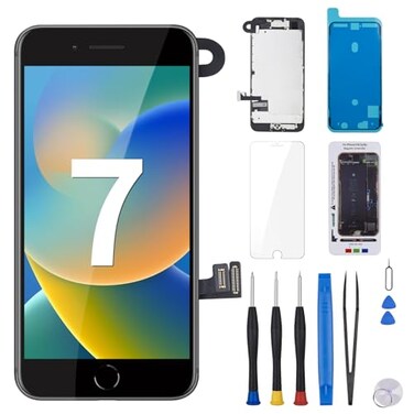Risidamoy for iPhone 7 Screen Replacement with Home Button 4.7" Black LCD