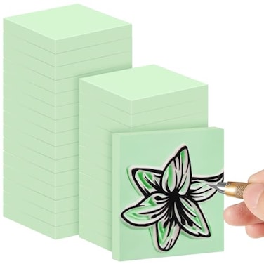 Frienda 24 Pcs 2" x 2" Rubber Carving Block Printmaking Stamp, Mint Green