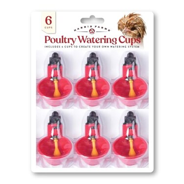 Harris Farms Gravity-Fed Poultry Watering Cups, Automatic System, 6 Count
