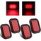 Partswcgg 4Pcs 5x3 Rectangular Led Trailer Tail Lights Flatbed Red 12 LED