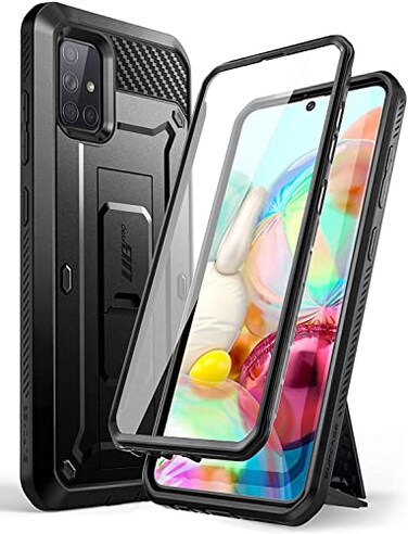 SUPCASE for Samsung Galaxy A71 Case with Built-in Screen Protector, Black