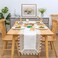 BrekSdat Lace Table Runner Waterproof Fabric Washable Off White 16x35inch