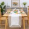 BrekSdat Lace Table Runner Waterproof Fabric Washable Off White 16x70inch