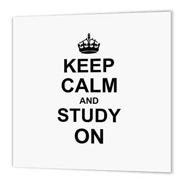 3dRose Keep Calm and Study on 6x6 Iron on Heat Transfer for White Material