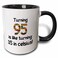 3dRose Turning 95 is like 35 in celsius - humorous 11oz Two-Tone Black Mug