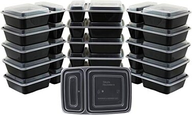 Simple Houseware 32 Pack 28-oz 2-Compartment Meal Prep Container, BPA-Free