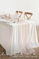 Ling's Moment 14Ft Blush Table Runner, Wedding Sheer Chiffon Table Runners