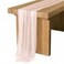 Ling's Moment 14Ft Blush Table Runner, Wedding Sheer Chiffon Table Runners