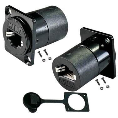 PENGLIN 2PCS CAT6A RJ45 Shielded Panel Mount Connector with Waterproof Cap