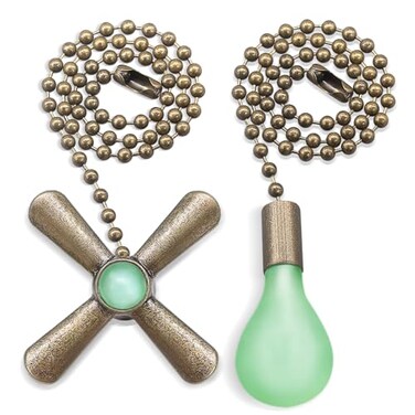 Dotlite 2Pack Bronze Ceiling Fan Pull Chain Extension Set Glow in The Dark