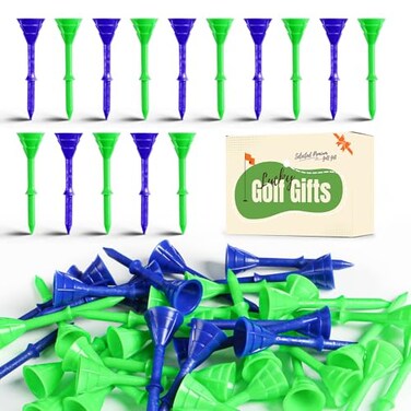 FINGER TEN Unbreakable Golf Tees Plastic 3 1/4 inch (100 Pack, BlueGreen