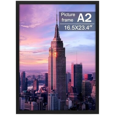 Golden State Art A2 Black Picture Frame,Solid Wood,Display 16.5x23.4 Photo