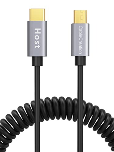 CableCreation Coiled USB C to Micro USB Cable, Stretches from 0.6ft to 4ft