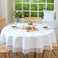 BrekSdat Lace Tablecloth Waterproof Fabric Washable Off White 70inch Round