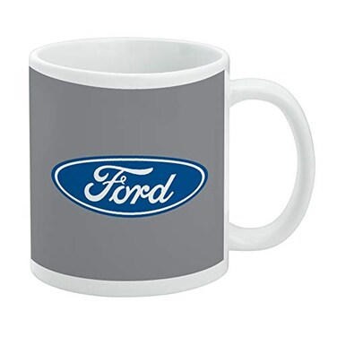 GRAPHICSMORE Ford Motor Company Blue Oval Logo Ceramic Coffee Mug Gift Mugs, 11oz, White