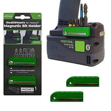 StealthMounts Magnetic Bit Holder for Festool (2 Pack- GreenMade in UK