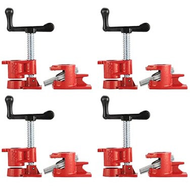 Acymner 4 Pack 3/4" Wood Gluing Pipe Clamp Set, Pipe Clamps for Woodworking