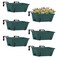 ETELI 6 Pack Deck Railing Planter Boxes Metal Hanging Window Boxes Planters