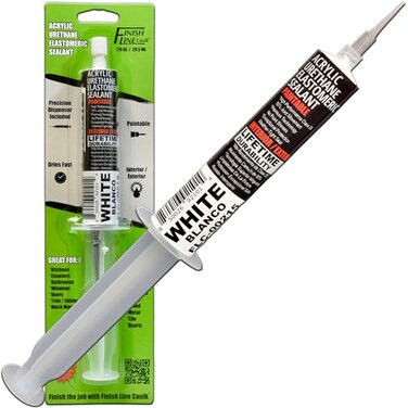 Finish Line Caulk30mL Pre-Filled Precision Caulk Applicator White, 1-Pack