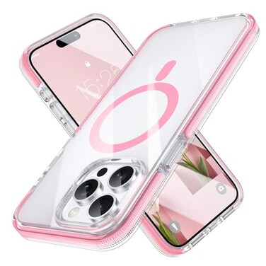 MILPROX Compatible with iPhone 15 Pro Case - Compatible with MagSafe - Pink