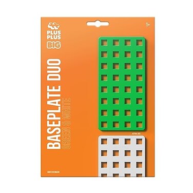PLUS PLUS Big Baseplate Duo GreenWhite - Base Accessory for Large Blocks