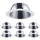 TORCHSTAR 6-Pack 6 Inch Recessed Light Trim, Step Baffle Aluminum Reflector