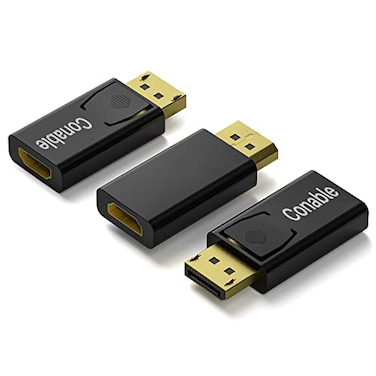 Conable 3 Pack 4K DisplayPort to HDMI Adapter, Uni Directional DP to HDMI Connector