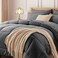 Newspin King Size Comforter Set 7 Pieces Bed in a Bag Bedding Set Dark Grey
