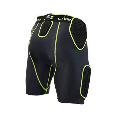 Champro Bull Rush 5-Pad Integrated Girdle, Boys' X-Large, Charcoal, Optic Blue
