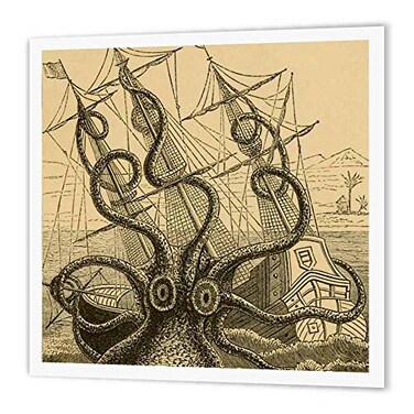 3dRose Gigantic Colossal Octopus 10x10 Iron on Heat Transfer for White Material