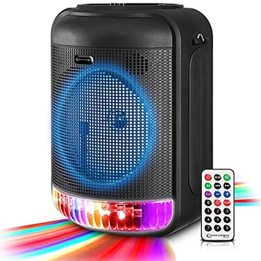 Technical Pro LIT8 Portable 8" Bluetooth LED Party Speaker w/StrapWireless Link