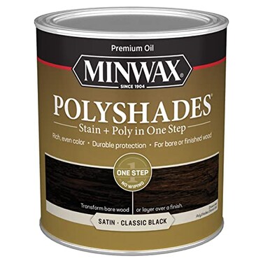 Minwax PolyShades Wood StainPolyurethane Finish – Quart, Classic Black, Satin