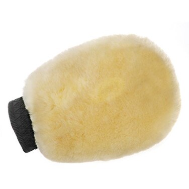 Micro Trader Lambswool Wash Mitt Single Side Lambs Wool Washing Mitt Gloves Car Cleaning Beige