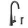 Moen 7870BL Sleek One-Handle High Arc Kitchen Faucet with Side Spray, Black Matte