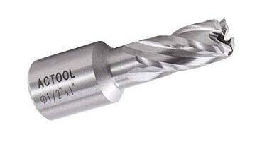 ACTOOL 1/2" Diameter &times; 1" Depth of Cut HSS ANNULAR Cutter with 3/4'' Weldon Shank