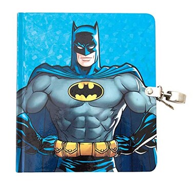 Playhouse DC Comics Batman Shiny Foil LockKey Lined Page Diary Journal for Kids