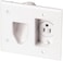 Eaton 35MRW-SP-L Recessed Multimedia Cable Wall Plate with Single Receptacle, White