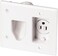 Eaton 35MRW-SP-L Recessed Multimedia Cable Wall Plate with Single Receptacle, White