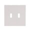 Eaton PJS2W Polycarbonate 2-Gang Screwless Toggle Switch Mid Size Wall Plate, White