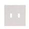 Eaton PJS2W Polycarbonate 2-Gang Screwless Toggle Switch Mid Size Wall Plate, White