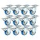 Online Best Service 12 Pack With Brake Caster Wheels Swivel Plate Casters On Blue Polyurethane Wheels PU