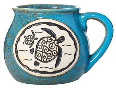 Cape Shore Handcrafted Bean Pot Stoneware 16oz Mug, Multiple Styles Available (Turtle
