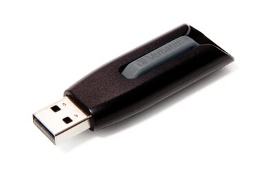 Verbatim 64GB USB 3.0 Store 'n' Go V3 Flash Drive - Cap-LessPC/Mac Compatible - Gray