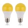 GREENIC 60Watt Yellow LED Bug Light Bulb 2-Pack No Blue Light Outdoor 800Lm 120V E26 Medium Base