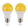 GREENIC 60Watt Yellow LED Bug Light Bulb 2-Pack No Blue Light Outdoor 800Lm 120V E26 Medium Base