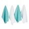 DII Basic Chef Collection, Assorted Terry Kitchen Towel Set, Dishtowel Set, Aqua, 4 Piece