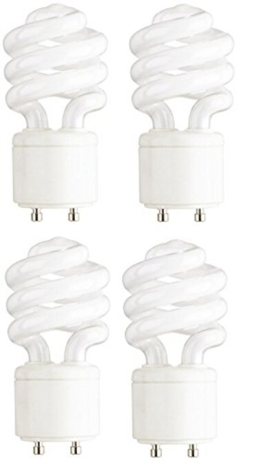 Satco 4-Pack - 13 Watt (60 Watt ReplacementMini-Twist CFL Light Bulb 2700K Warm White GU24 Base