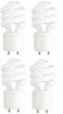 Satco 4-Pack - 13 Watt (60 Watt ReplacementMini-Twist CFL Light Bulb 2700K Warm White GU24 Base